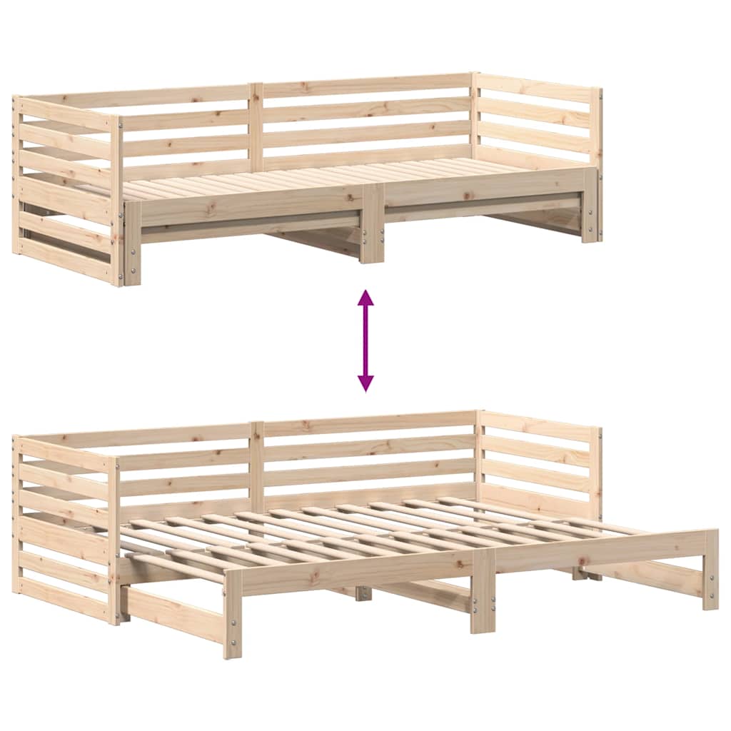 Day bed with Trundle without Mattress 80x200 cm